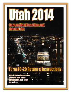 Utah Corporation Franchise and Income Tax Form TC-20