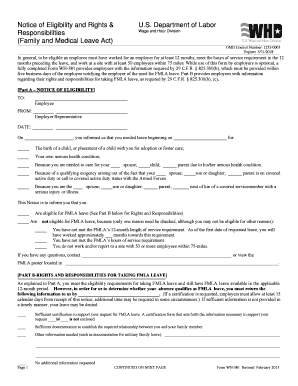 Family and Medical Leave Act Notice of Eligibility and Rights
