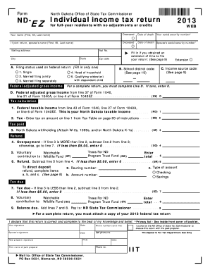 North Dakota Individual Income Tax Return 2013