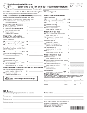 ST-1 Sales and Use Tax and E911 Surcharge Return. Sales and Use Tax and E911 Surcharge Return - tax illinois