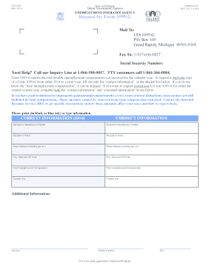 Michigan Form 1099-G Request