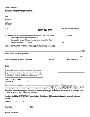 California Quitclaim Deed