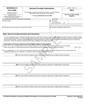 Fillable Online dol Schedule C (Form 5500) 2011 Fax Email Print - pdfFiller