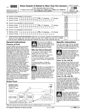 IRS Form 8888 Direct Deposit Refund