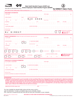 NJ DIRECT Health Claim Form