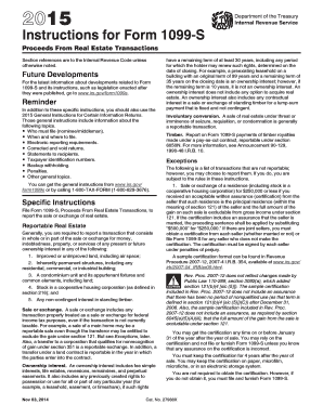 Instructions for Form 1099-S