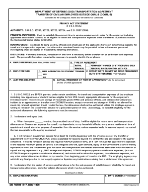 Department of Defense Transportation Agreement