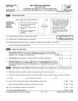 Schedule C-EZ Form 1040
