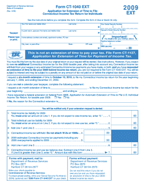 Connecticut Income Tax Extension Form