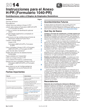 Instrucciones para el Anexo H-PR (Formulario 1040-PR)
