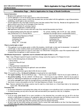 New York Death Certificate Application