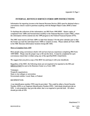 IRS Form 1099 MISC Instructions