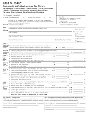 Iowa Composite Individual Income Tax Return
