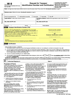 Massachusetts Substitute W-9 Form