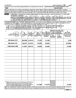 IRS Form 8949 (2014) Capital Gains and Losses