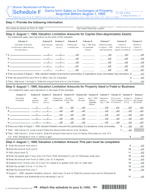 Illinois Schedule F for Gains from Sales of Property
