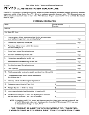 New Mexico PIT-110 Form