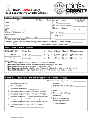 St. Louis County Group Dental Plan Enrollment Form
