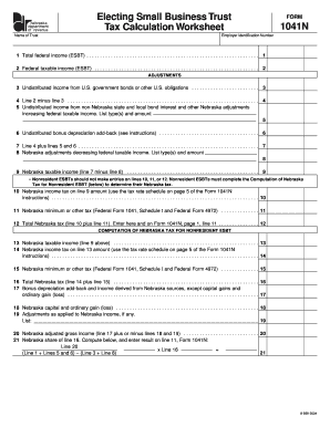 Us tax calculator 2016 - 1041N Electing Small Business Trust Tax Calculation Worksheet