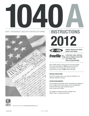 IRS Form 1040A Instructions