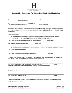 Consent for Electronic Monitoring by Roommate