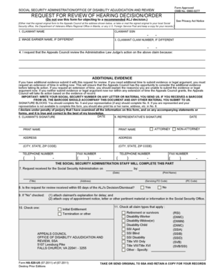 Request for Review of Hearing Decision/Order