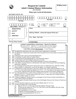 Indiana Limited Criminal History Information Request