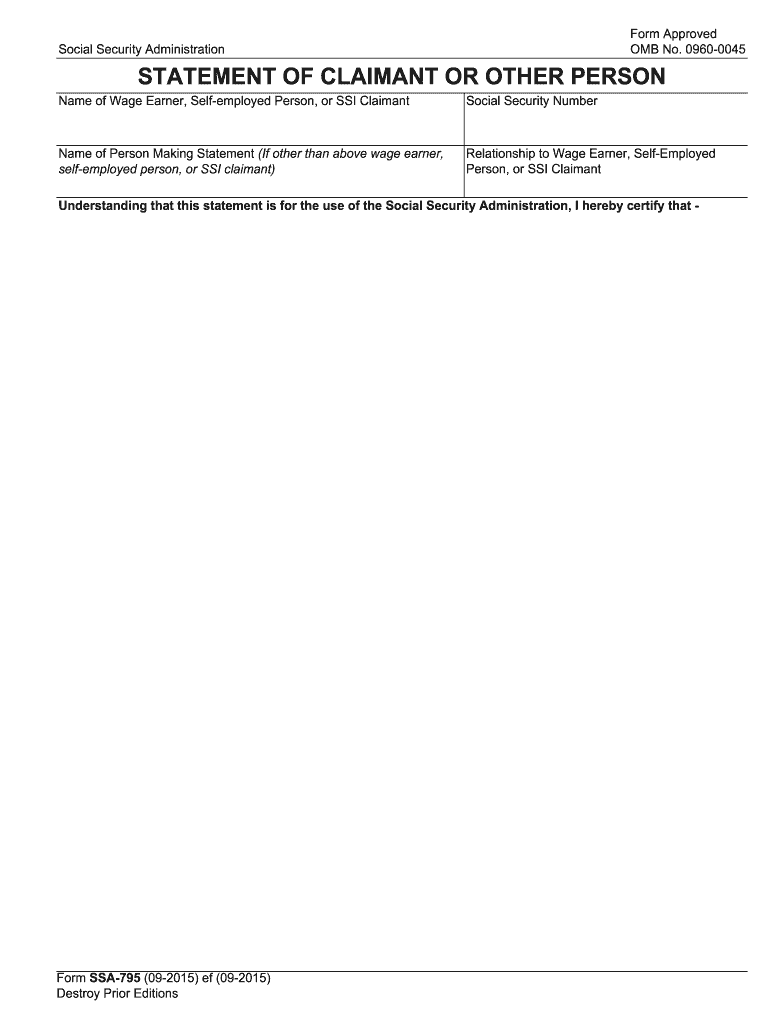 how to fill out statement of claimant or other person Preview on Page 1