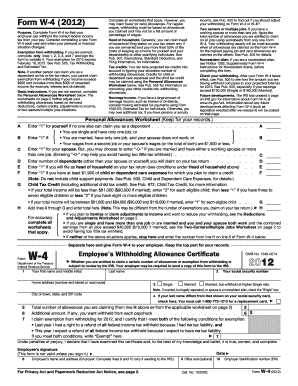 Form W-4 Employee's Withholding Allowance Certificate