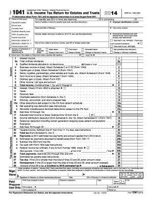 US Federal Form 1041 2014