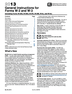 IRS Forms W-2 and W-3 Instructions