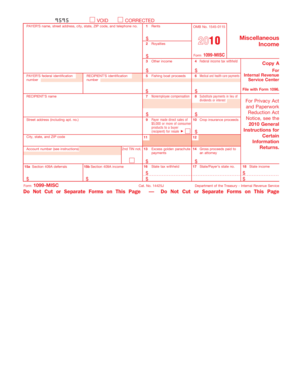 IRS Form 1099-MISC 2010