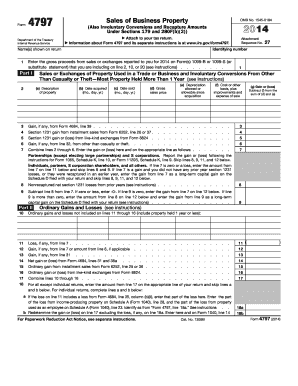 IRS Form 4797 Sales of Business Property