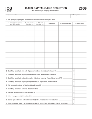 Idaho Capital Gains Deduction Form 2009