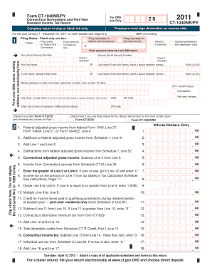 Connecticut Nonresident and Part-Year Income Tax Return