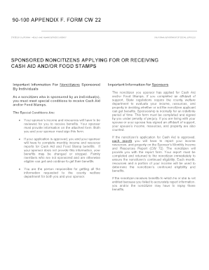 California Sponsor's Statement of Facts Form CW 22