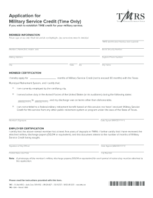 Application for Military Service Credit