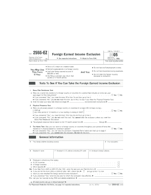 Form 2555-EZ Foreign Earned Income Exclusion