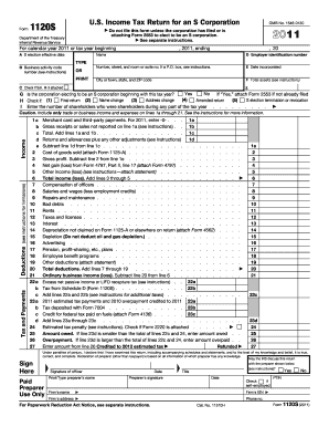 US Federal S Corporation Tax Return