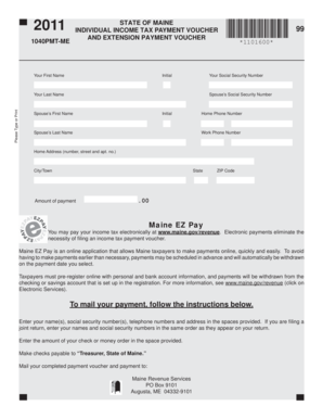 Maine Individual Income Tax Payment Voucher