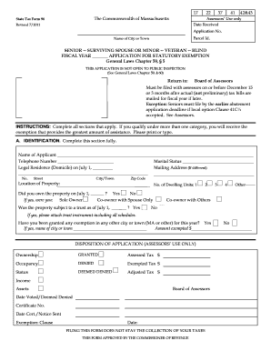 Massachusetts Statutory Exemption Application