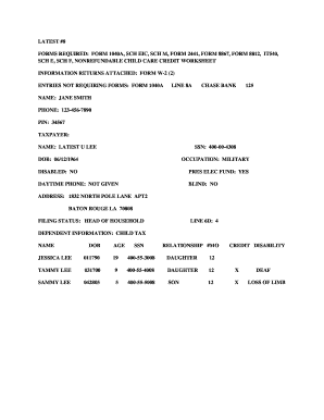 US Federal Tax Return Form 1040A