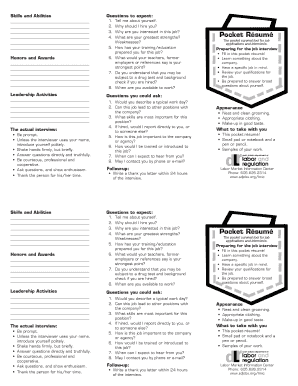 Pocket Résumé Template