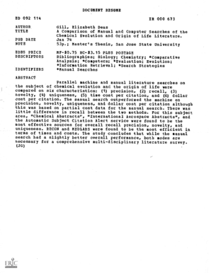 A Comparison of Manual and Computer Searches of the Chemical ...