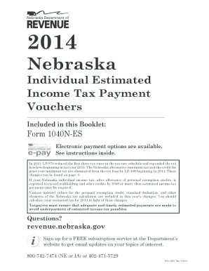 Nebraska Individual Estimated Income Tax Payment Voucher