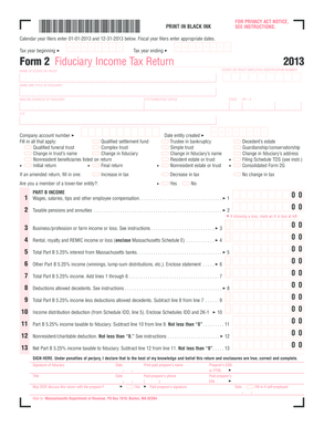 Massachusetts Fiduciary Income Tax Return Form 2