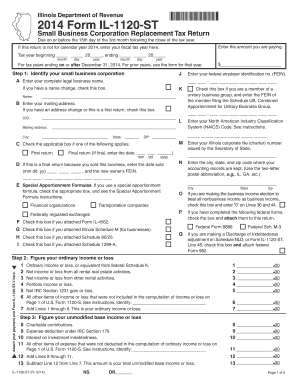 Illinois Small Business Corporation Replacement Tax Return