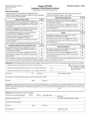 Connecticut Employee Withholding Certificate
