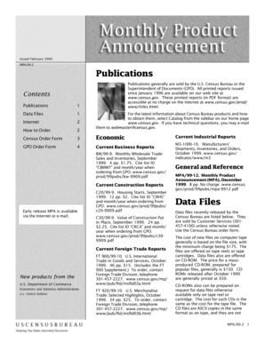 US Census Bureau Order Form