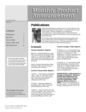US Census Bureau Order Form